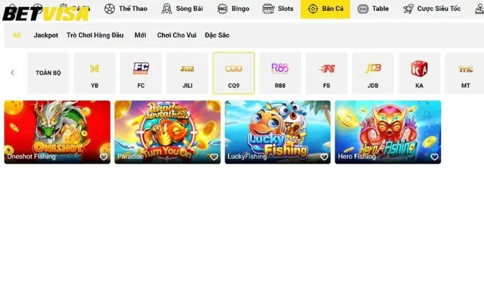Bắn cá CQ9 Betvisa Khám phá những tựa game hấp dẫn tại bắn cá CQ9 Betvisa