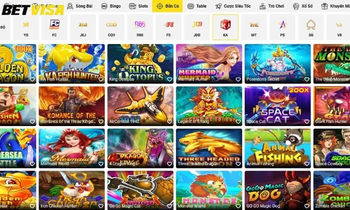 Tham gia những tựa game bắn cá thú vị tại KA Betvisa