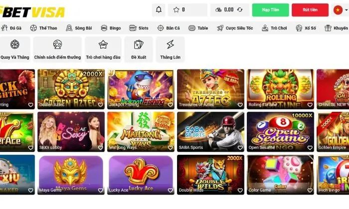 Giao diện ấn tượng và hiện đại tại Betvisa