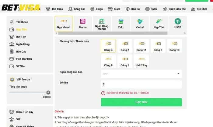 Hệ thống giao dịch chỉn chu tại Betvisa