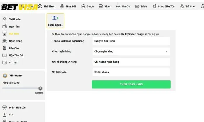 Tham gia cá cược tại Betvisa