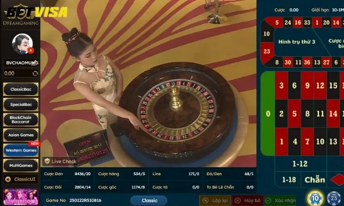 Casino DG Betvisa Trò chơi Roulette tại Casino DG có mức trả thưởng siêu lợi nhuận