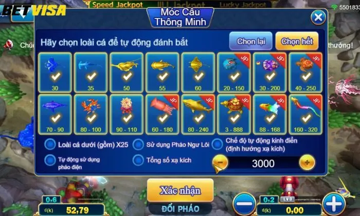 Jackpot Fishing Betvisa Các chế độ chơi tại Jackpot Fishing Betvisa