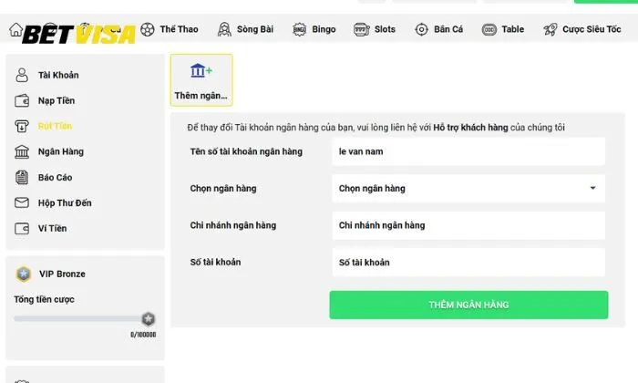 Lucky Ace Betvisa Betvisa hỗ trợ khách hàng đa dạng phương thức thanh toán