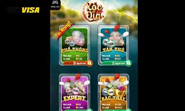 Xóc đĩa Betvisa Khuyến mãi Xóc đĩa tại Betvisa cập nhật liên tục